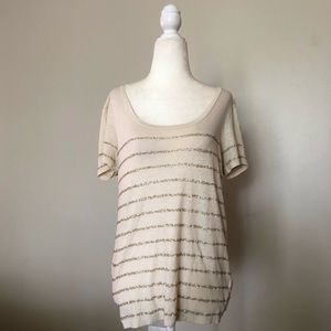 J. Crew embellished sequin t shirt striped